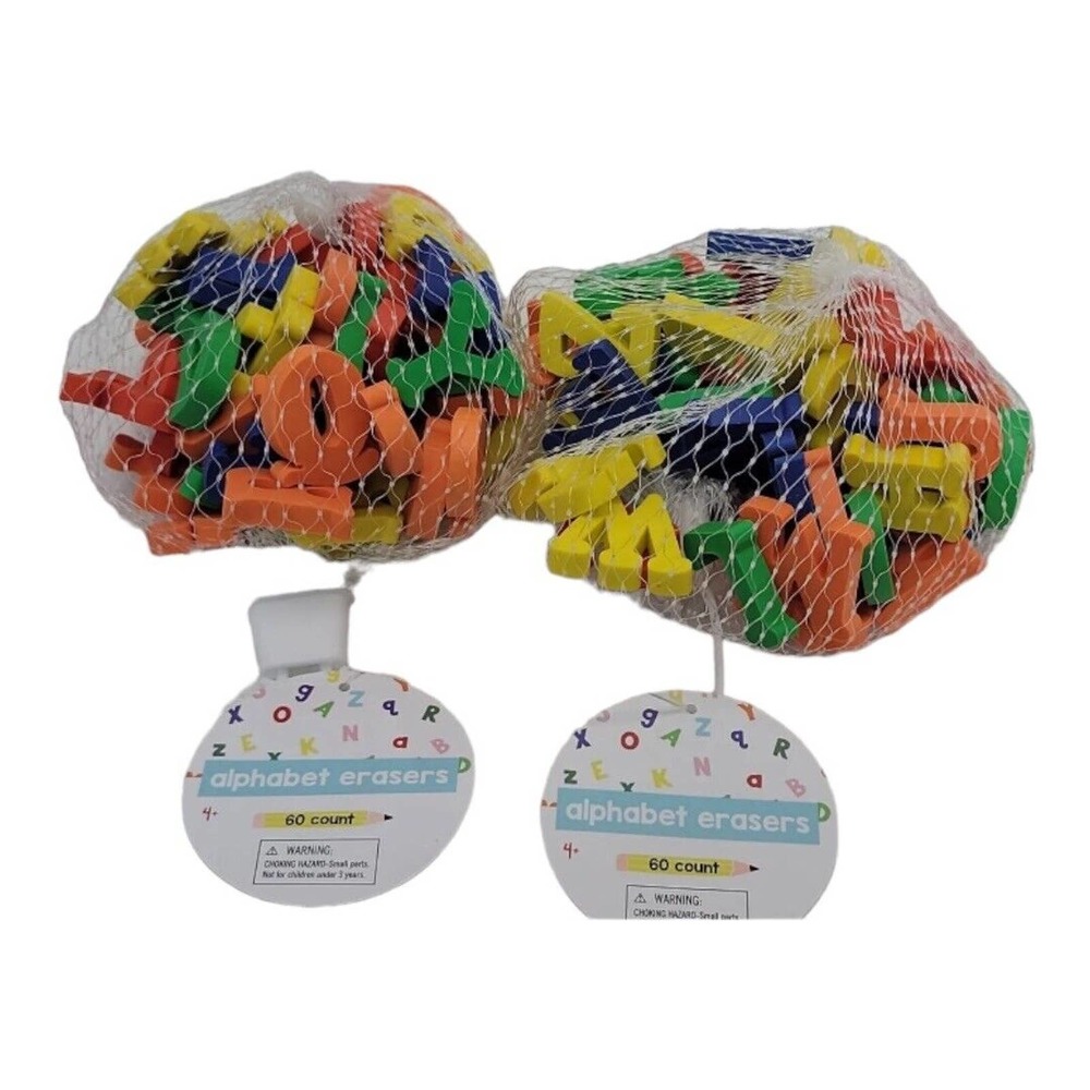 120 Mini Alphabet Erasers teacher supply grab bag filler toys Educatio…